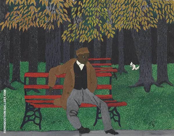 Man on a Bench, The Park Bench 1946 | Oil Painting Reproduction
