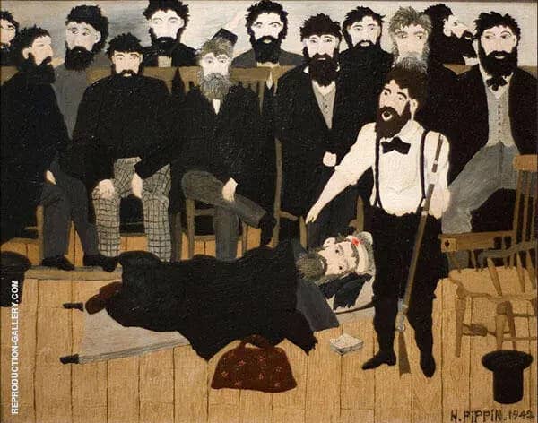 The Trial of John Brown 1942 by Horace Pippin | Oil Painting Reproduction
