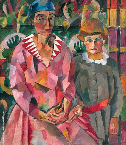 Portrait of Artist's Wife and Daughter 1915 | Oil Painting Reproduction