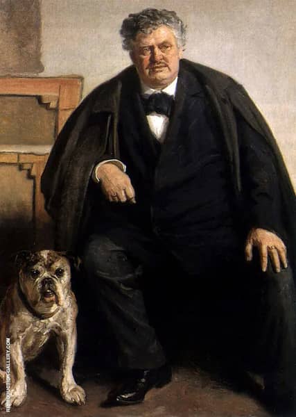 Carl Locher with his Dog Tiger | Oil Painting Reproduction