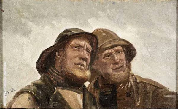 Two Fishermen by Michael Peter Ancher | Oil Painting Reproduction
