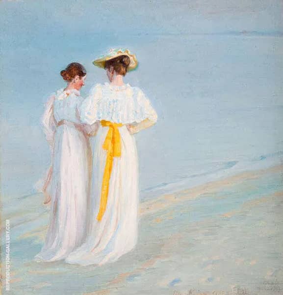 Two Ladies on The Beach | Oil Painting Reproduction