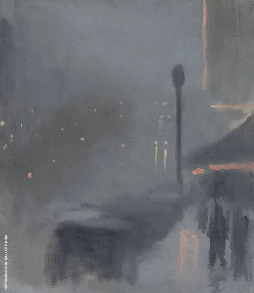 Taxi Rank 1931 by Clarice Beckett | Oil Painting Reproduction