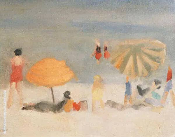 Beach Scene by Clarice Beckett | Oil Painting Reproduction