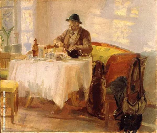 Breakfast before The Hunt by Anna Ancher | Oil Painting Reproduction