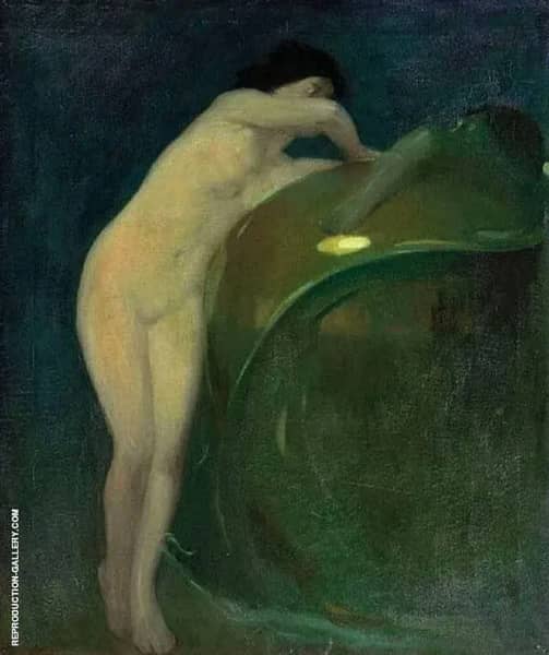 Pandora c1900 by Arthur Frank Mathews | Oil Painting Reproduction