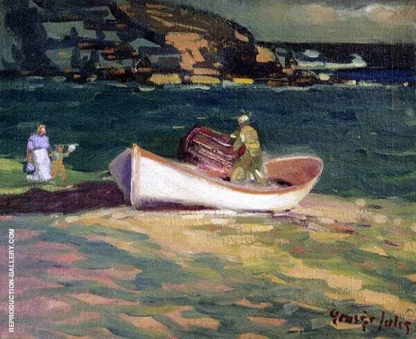 Fishermen Cape Elizabeth by George Luks | Oil Painting Reproduction