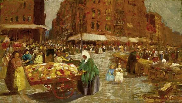 Houston Street by George Luks | Oil Painting Reproduction