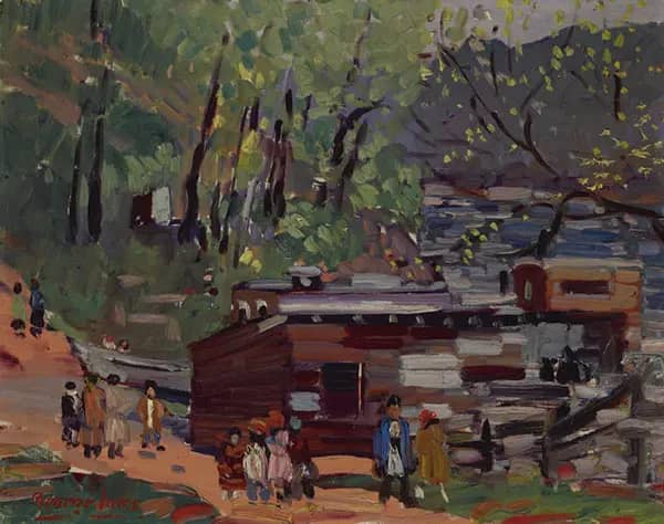 Upper Manhattan c1915 by George Luks | Oil Painting Reproduction