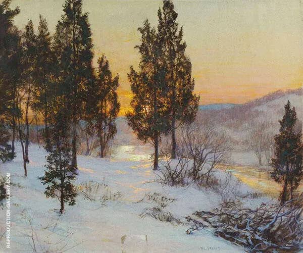 Winter Sundown by Walter Launt Palmer | Oil Painting Reproduction