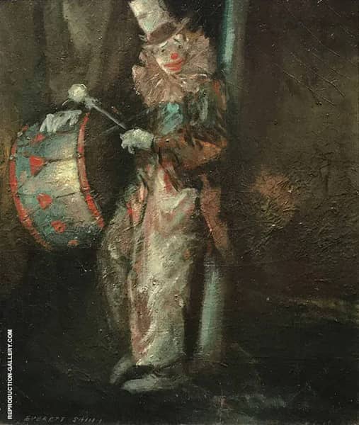 Clown with Drum c1940 by Everett Shinn | Oil Painting Reproduction