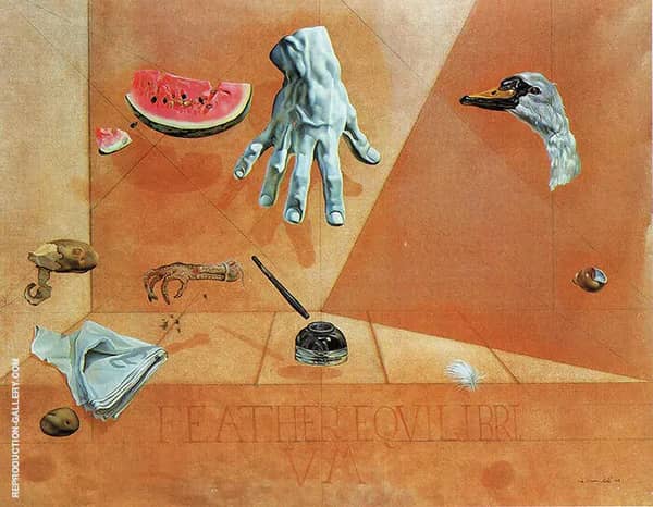Feather and Equilibrium 1947 by Salvador Dali | Oil Painting Reproduction
