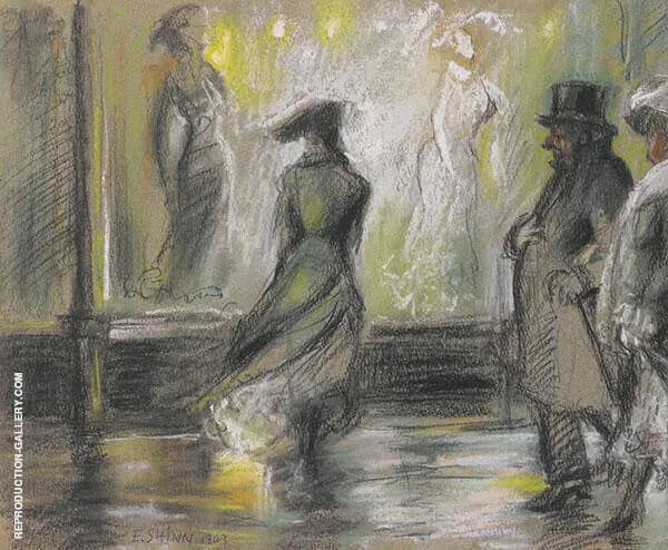 Window Shopping by Everett Shinn | Oil Painting Reproduction