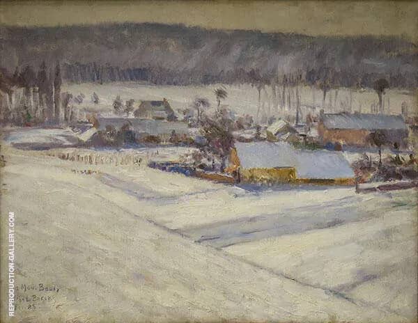 Giverny Winter 1888 by John Leslie Breck | Oil Painting Reproduction