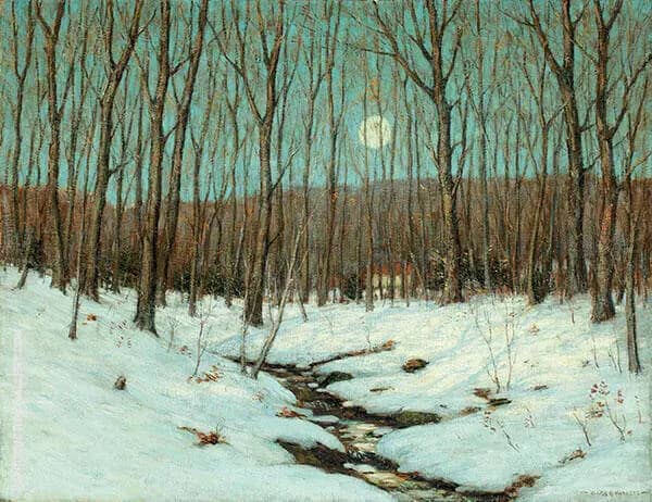 Winter Moonrise by Clark Voorhees | Oil Painting Reproduction
