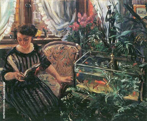 Woman with Goldfish 1911 by Lovis Corinth | Oil Painting Reproduction