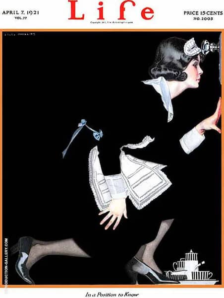 In A Position to Know 1921 by Coles Phillips | Oil Painting Reproduction