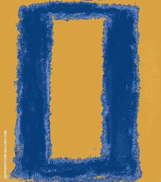 Blue with Yellow Rectangle (Reverso) | Oil Painting Reproduction