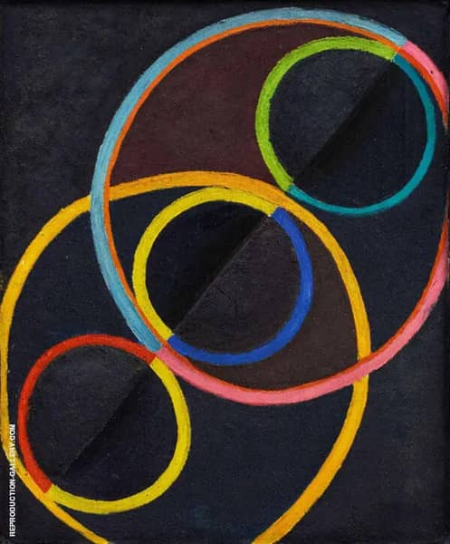 Black Relief with Colored Circles c1930 | Oil Painting Reproduction