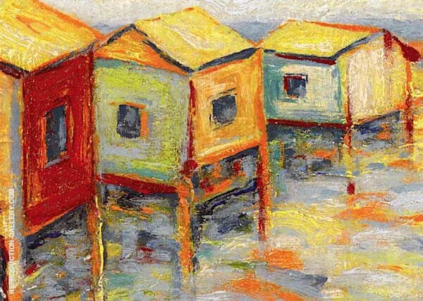 Wharves by Selden Connor Gile | Oil Painting Reproduction