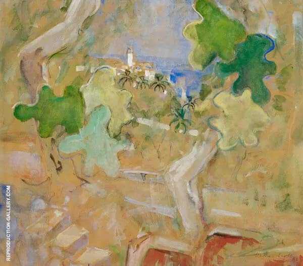 Landscape with Tower and Oak Leaves | Oil Painting Reproduction