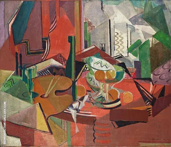 Still Life with Orange by Oskar Moll | Oil Painting Reproduction