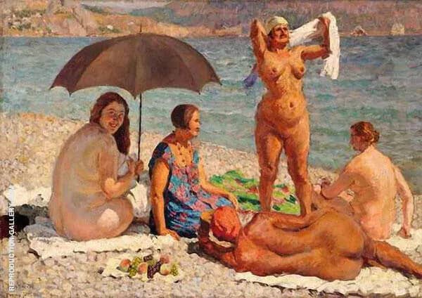 on The Beach Gurzuf by Ilya Mashkov | Oil Painting Reproduction
