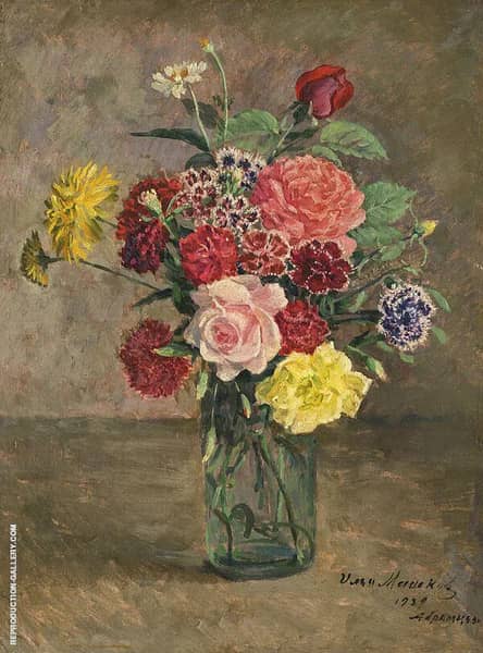 Roses and Carnations by Ilya Mashkov | Oil Painting Reproduction