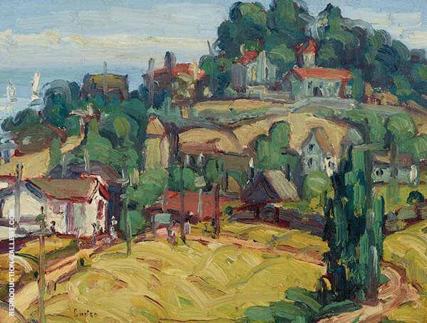 Hillside Houses San Francisco Coast | Oil Painting Reproduction