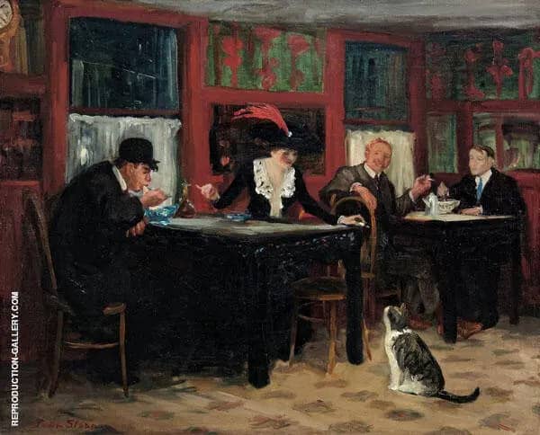 Chinese Restaurant 1909 by John Sloan | Oil Painting Reproduction