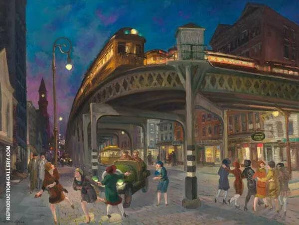 Sixth Avenue and Thirtieth Street New York City 1907 | Oil Painting Reproduction