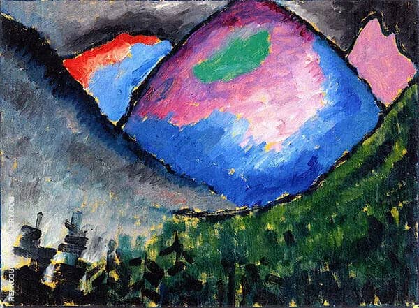 Colored Mountain in The Valley near Oberstdorf | Oil Painting Reproduction