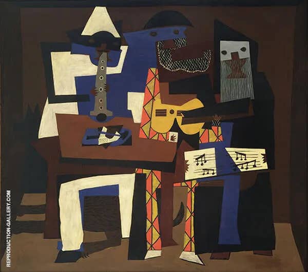 Three Musicians with Masks 1921 -2 | Oil Painting Reproduction