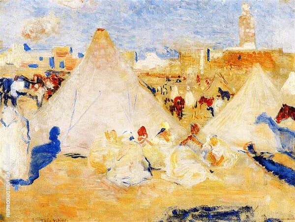 Encampment near a Moroccan Village c1887 | Oil Painting Reproduction