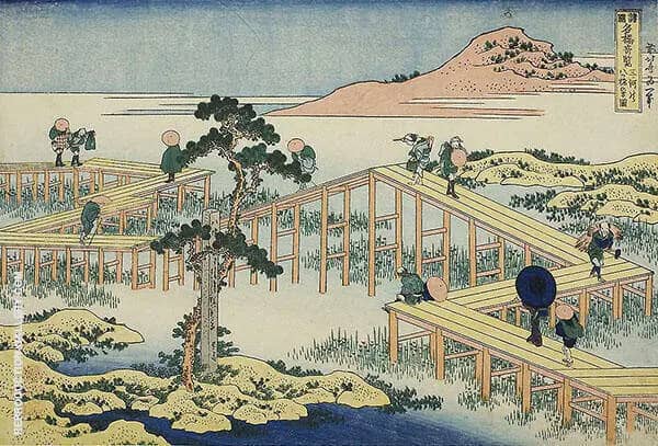 Eight Planked Bridge in Mikawa Province | Oil Painting Reproduction