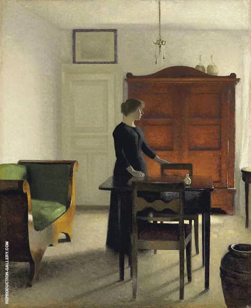 Ida in an Interior by Vihelm Hammershoi | Oil Painting Reproduction