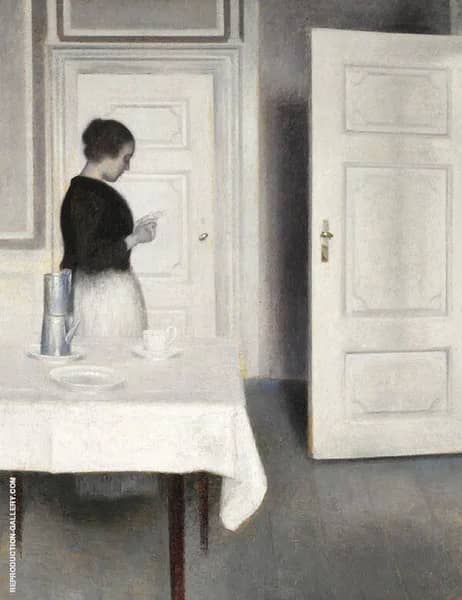 Ida Reading a Letter by Vihelm Hammershoi | Oil Painting Reproduction