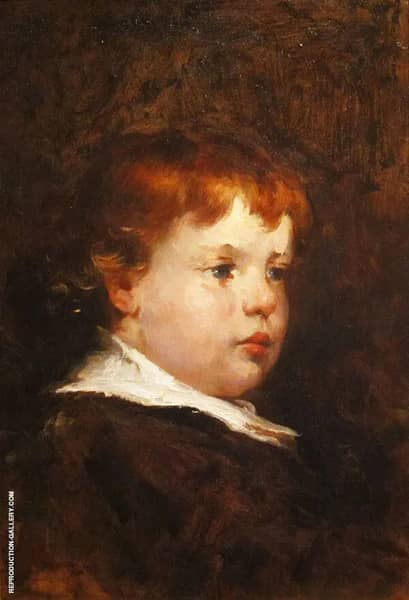 A Red Haired Boy by Frank Duveneck | Oil Painting Reproduction
