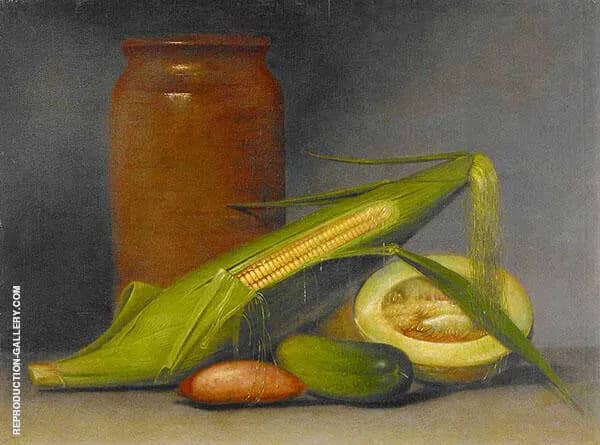 Corn and Cantaloup 1813 by Raphaelle Peale | Oil Painting Reproduction