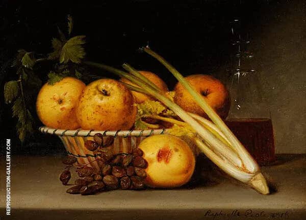 Still Life with Celery and Wine | Oil Painting Reproduction