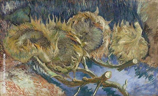 Four Cut Sunflowers by Vincent van Gogh | Oil Painting Reproduction
