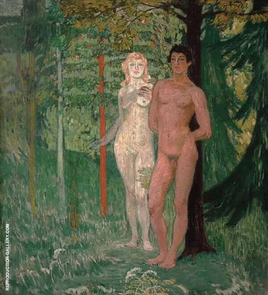 Adam and Eve 1908 by Jan Preisler | Oil Painting Reproduction