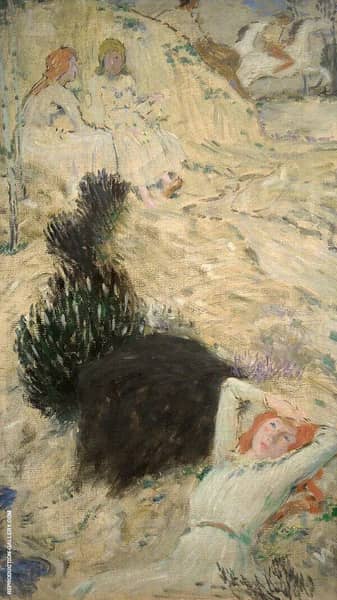 Three Girls in The Forest by Jan Preisler | Oil Painting Reproduction