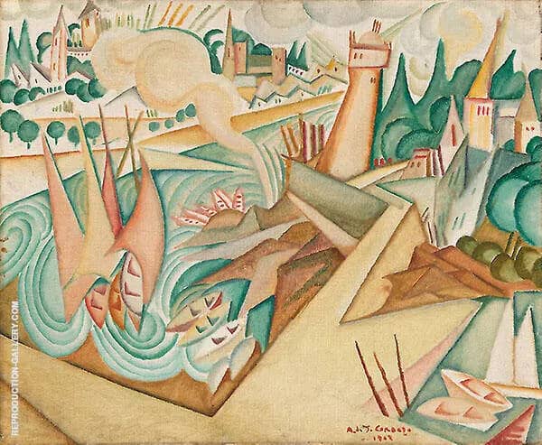 Landscape 1912 by Amadeo de Souza Cardoso | Oil Painting Reproduction
