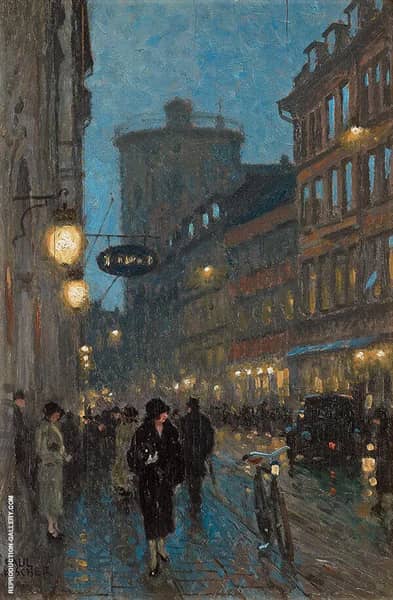 Scene Kobmagergade Copenhagen | Oil Painting Reproduction