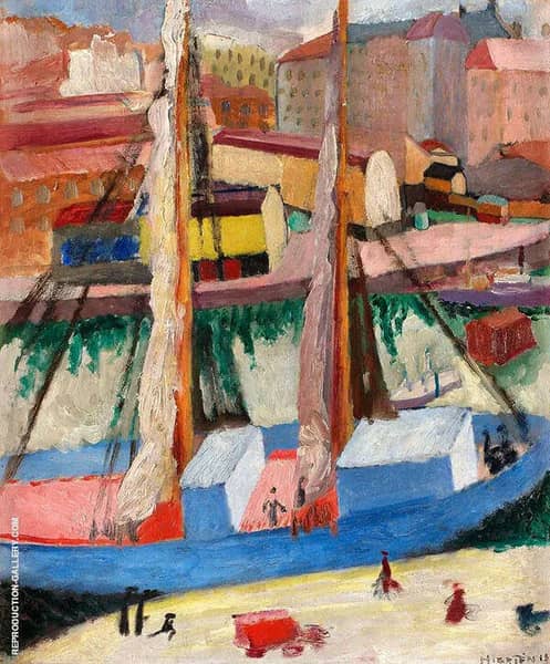 The Blue Ship by Sigrid Hjerten | Oil Painting Reproduction