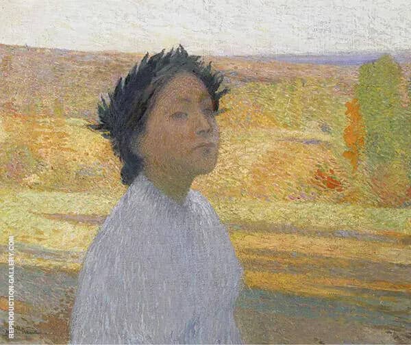 Bust of Young Woman in a Laurel Wreath c1890 | Oil Painting Reproduction