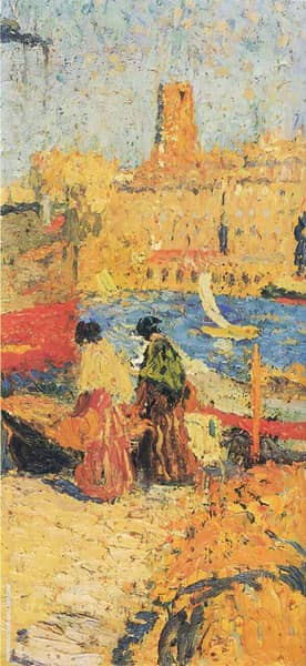 Femme Assis une Port | Oil Painting Reproduction