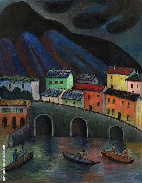 Nighttime Fishing in Ascona | Oil Painting Reproduction