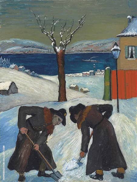 Overnight Snow 1918 by Marianne von Werefkin | Oil Painting Reproduction